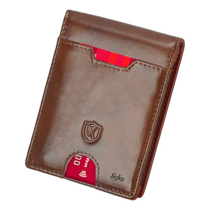 Cartera Billetera Antirobo Rfdi Monedas Cierre Piel Original