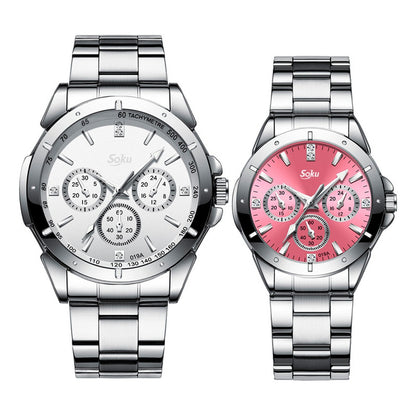Duo Reloj Pareja Acero Inoxidable Contra Agua Lg8342