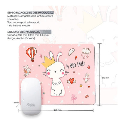 Tapete Raton Alfombrilla Mouse Pad Moda Kawai Antideslizante
