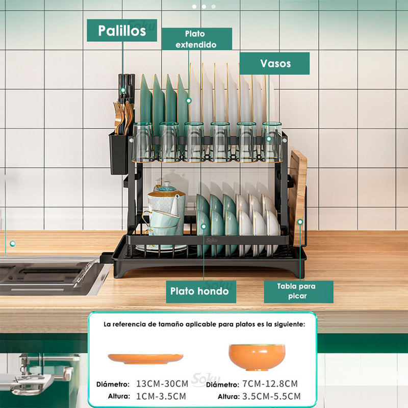 Soku Escurridor De Trastes Acero Reforzado Duradero Premium