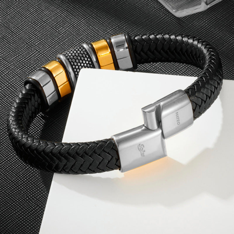 Soku Pulsera Personalizada Micro Piel Inoxidable Titanio