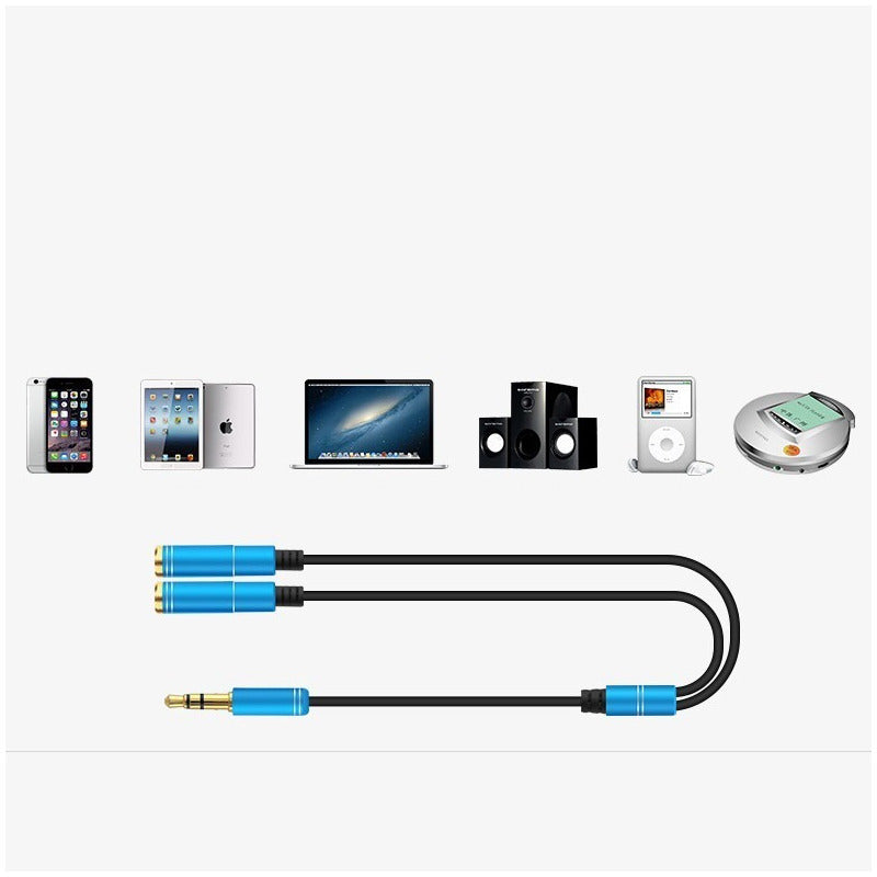 Cable Divisor Audio 3.5mm 3 Polos Macho A 2 Hembra Parejas