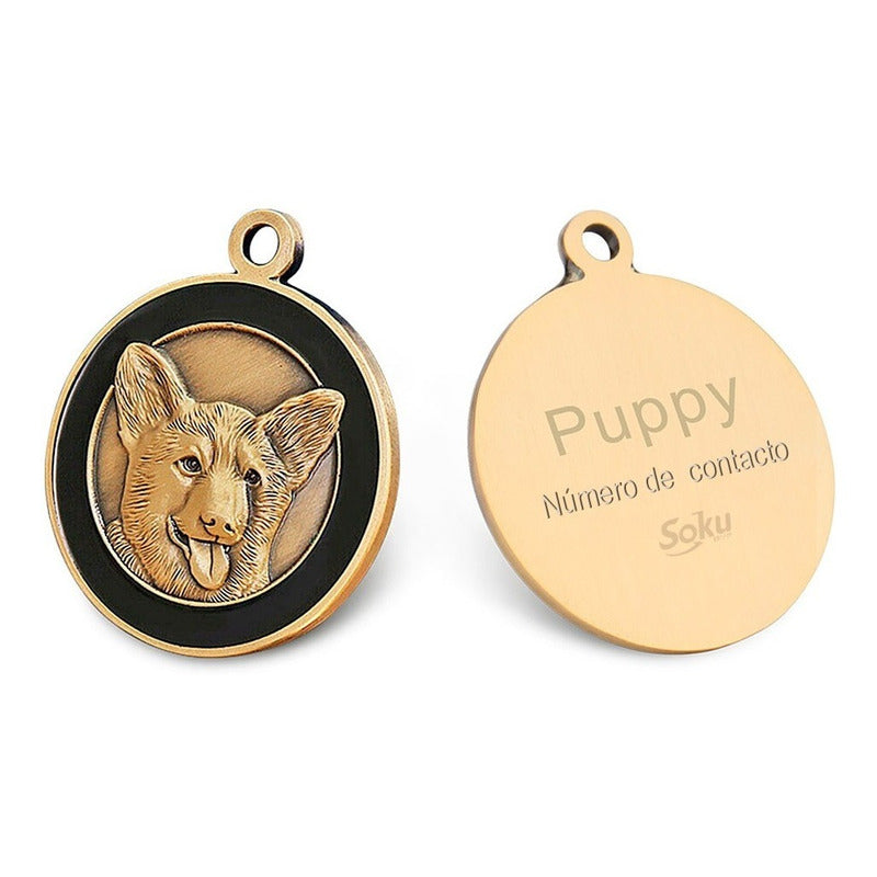 Placa Perro Gato Personalizada Identificación Razas Inoxida