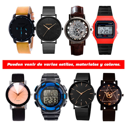 6 Reloj Geneva Mayoreo Barato Piel Vinil Proveedor Lote