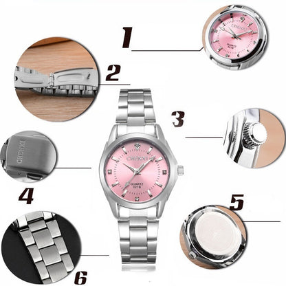 Nuevo Reloj Acero Platinum Contra Agua Inoxidable Cx