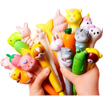 5 Plumas Kawaii Niños Lapicero Antiestres Apachurrable Lote
