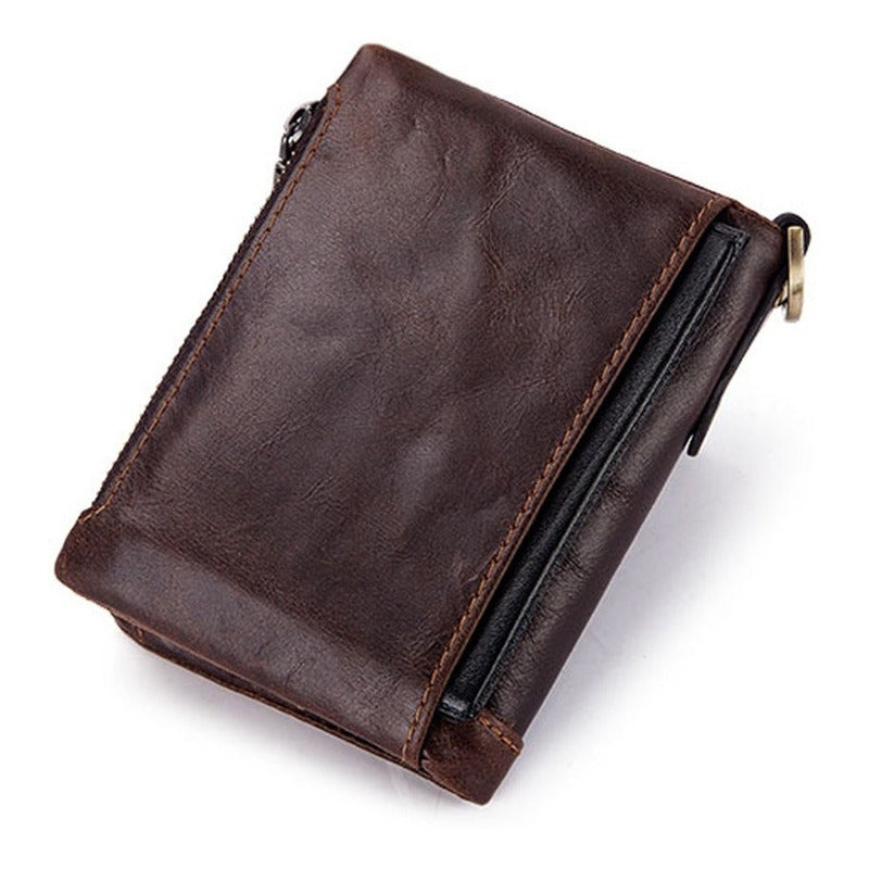 Cartera Billetera Hombre/mujer Piel Genuina Bloqueo Rfid