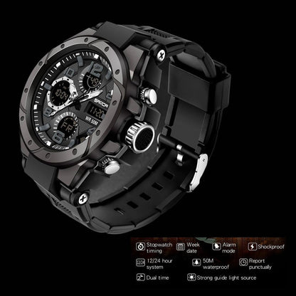 Reloj Dual Digital Led Militar Uso Rudo Contra Agua 5 Bar Sd