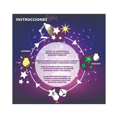 100 Estrellas Pared Stickers Neon Fosforescente Brilla Noche