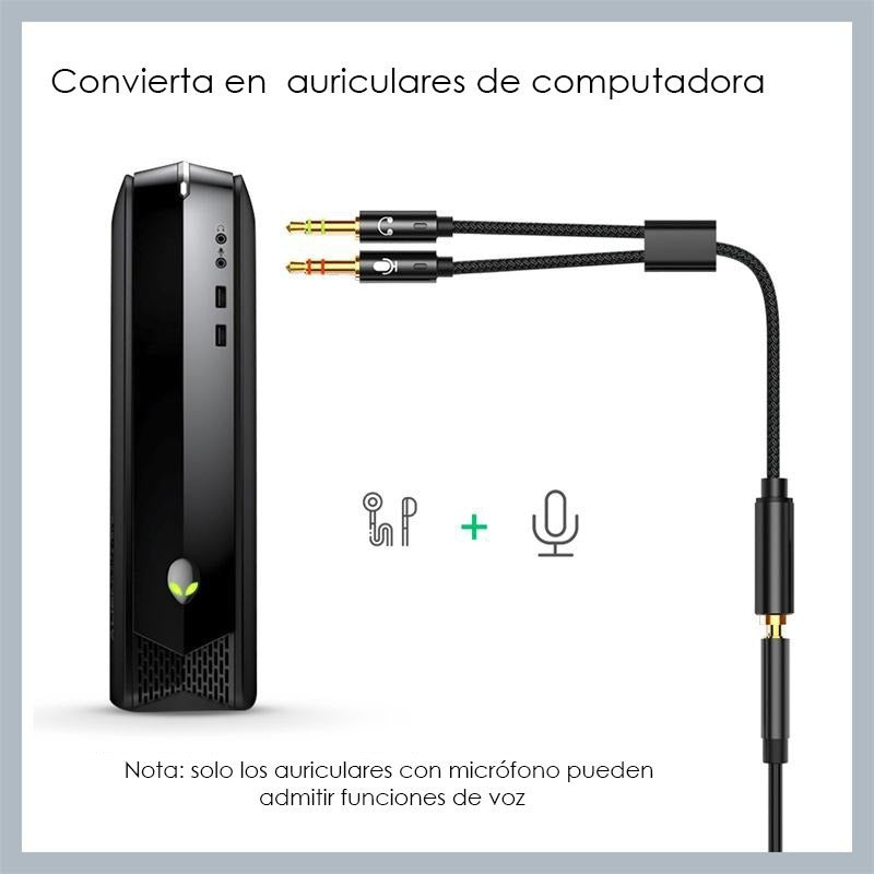 Cable Divisor De Audio 3.5 Mm Para Micrófono Y Audifonos