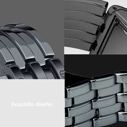 2 Relojes Pareja Duo Led Binario Acero Inoxidable Cotra Agua