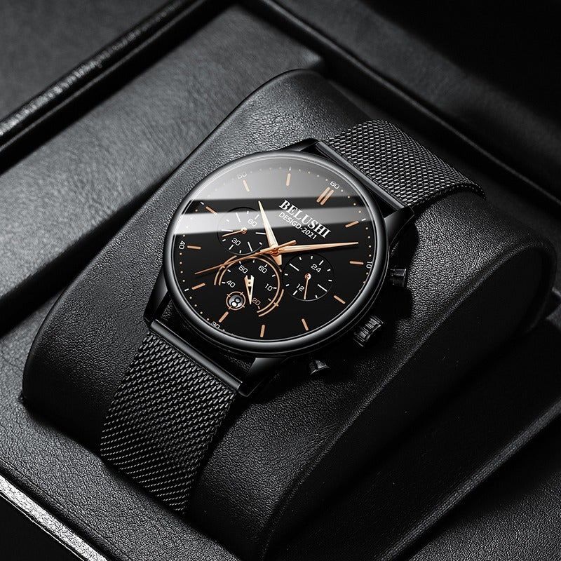Reloj Hombre Acero Inoxidable Cronógrafo Real Fluorecente Bs