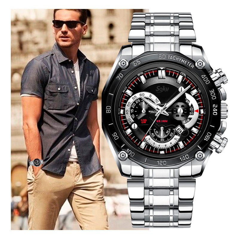 Reloj Acero Inoxidable Fechador Anti Rayaduras Waterproof Cx