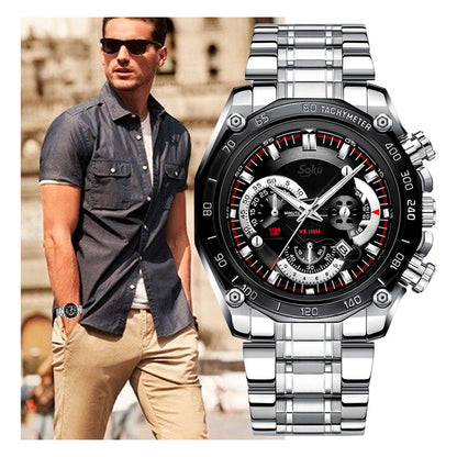 Reloj Acero Inoxidable Fechador Anti Rayaduras Waterproof Cx