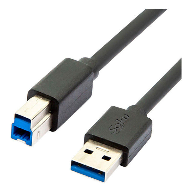 Cable Impresora Usb 3.0 A B Macho Universal Rapida 5g 1.5m