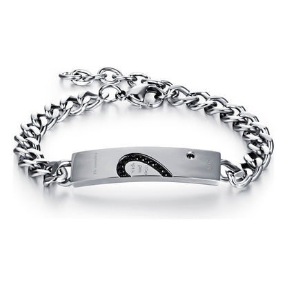 2 Pulseras Personalizadas Parejas Cora Inoxidable Por Vida