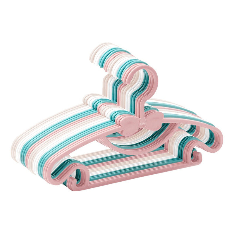 20 Ganchos Ropa Moda Niños Bebes Perchera Durable