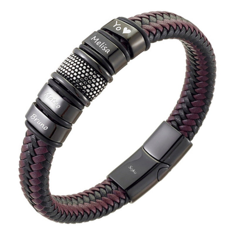 Soku Pulsera Personalizada Micro Piel Inoxidable Titanio