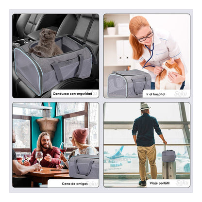 Soku Mochila Viaje Perro Gato Grande Antirasguños Premium