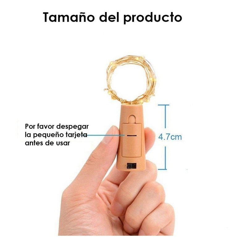 Lote Serie Luces 20 Led Botella Corcho Botella