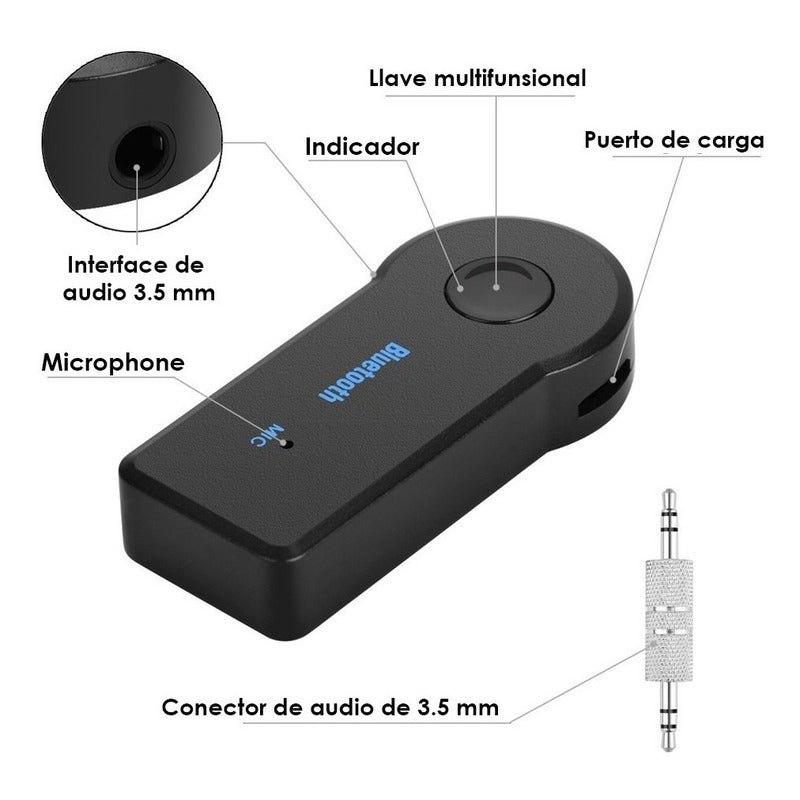 Adaptador De Audio 3.5mm A Bluetooth Autoestéreo Musica Call