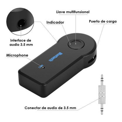Adaptador De Audio 3.5mm A Bluetooth Autoestéreo Musica Call