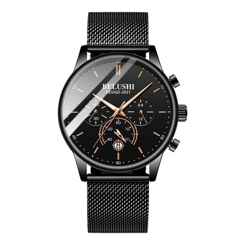 Reloj Hombre Acero Inoxidable Cronógrafo Real Fluorecente Bs