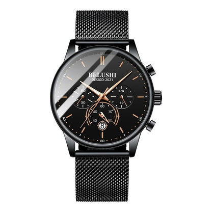 Reloj Hombre Acero Inoxidable Cronógrafo Real Fluorecente Bs
