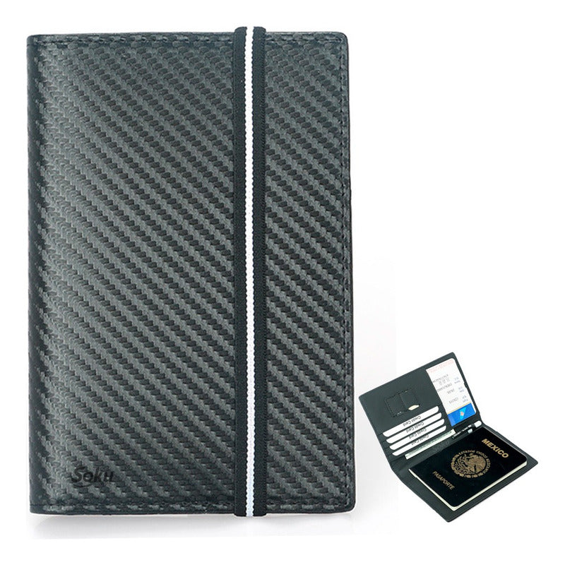 Cartera Billetera Viaje Pasaporte Piel Genuina Antirobo Rfid