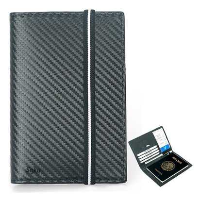 Cartera Billetera Viaje Pasaporte Piel Genuina Antirobo Rfid
