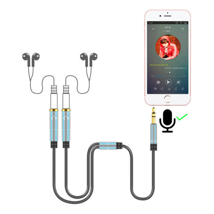 Cable Divisor Audio 3.5mm 3 Polos Macho A 2 Hembra Parejas