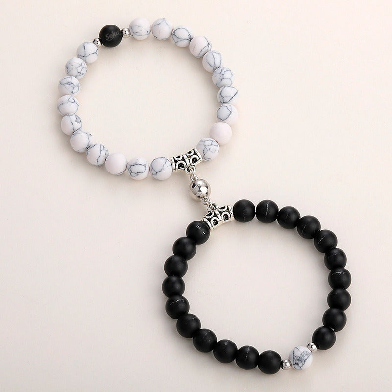 Pulseras Duo Pareja Piedra Iman Eterno Dije Personalizable