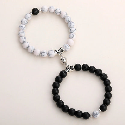 Pulseras Duo Pareja Piedra Iman Eterno Dije Personalizable