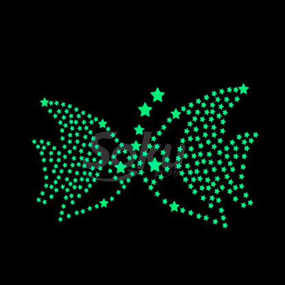 100 Estrellas Pared Stickers Neon Fosforescente Brilla Noche