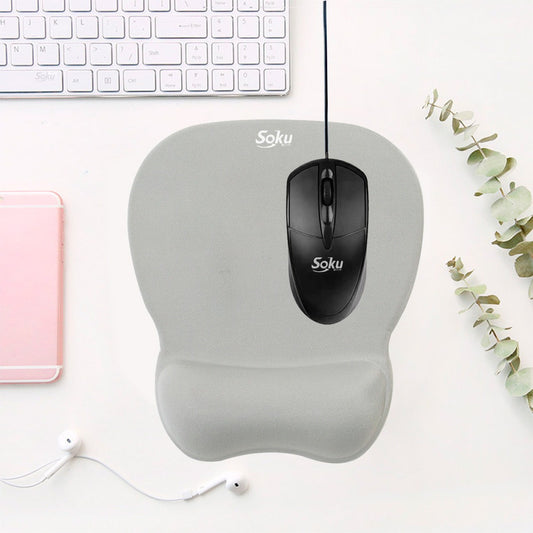 Raton Usb Ergonomico Largo Minimalista Resistente Soku