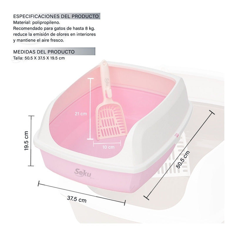 Arenero Gato Extension Anti Derrame Pala Caja Extra Grande
