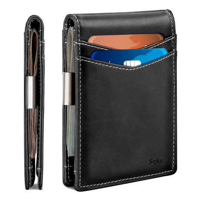 Cartera Ejecutiva Clip Piel Vaquero Premium Soku Original