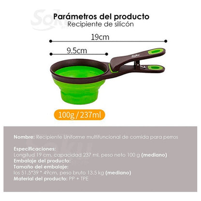Soku Cucharón Tazón Plegable Croquetas Clip Sellador  3 En 1