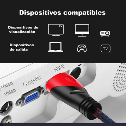 Cable Hdmi Uso Rudo Full Hd Pantalla Laptop Pc Xbox Ps4 10m