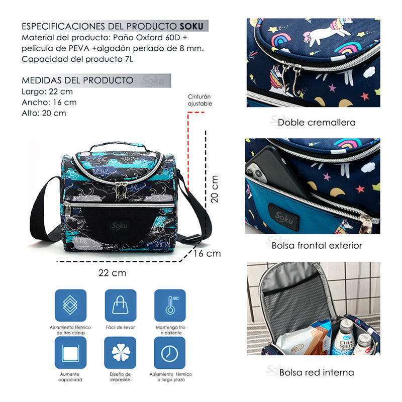 Soku Lonchera Infantil Triple Protección Extra Durable