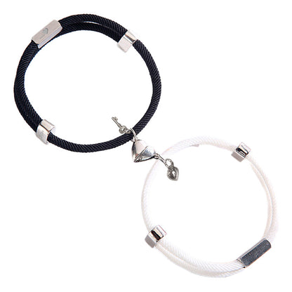 Kit 2 Brazaletes Magnéticos Pulsera  Llave Y Candado Parejas