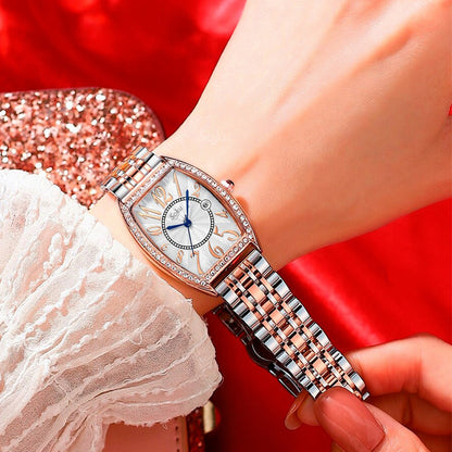 Reloj Acero Inoxidable Mujer Brillantes Numeros Grandes Cx