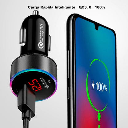 Cargador Auto Carro Usb 3.0 Carga Ultra Rápida Qc3 36w