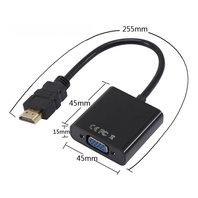 Hdmi A Vga Cable Convertidor Tv Inteligente Pc A Tableta Aux