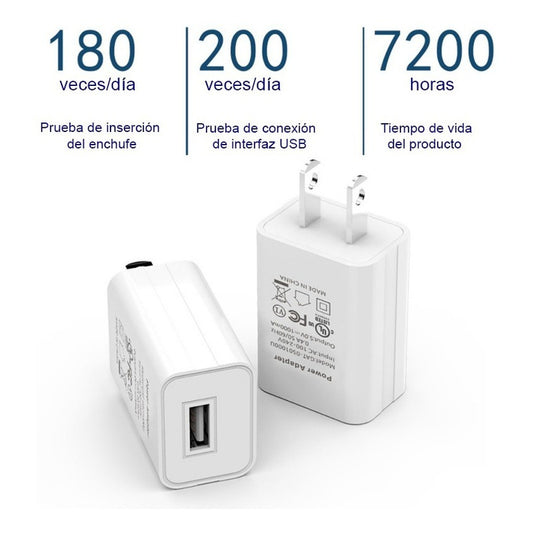 Cargador Celular Tableta Cubo Usb Carga Rapida 5v 2a