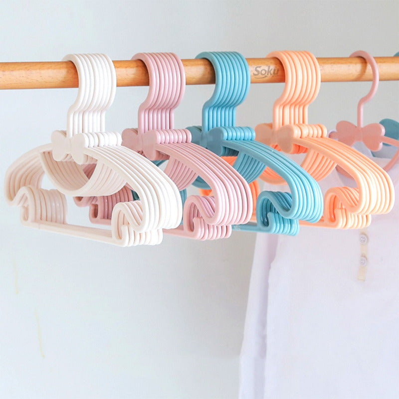 20 Ganchos Ropa Moda Niños Bebes Perchera Durable