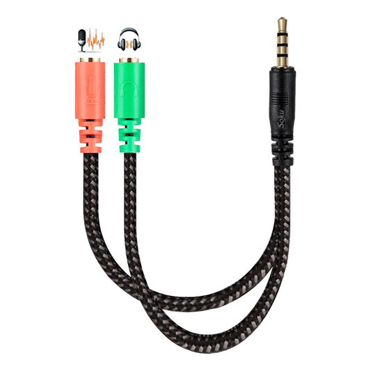 Cable Adaptador Auxilar 3.5 Microfono Audifono Concentrador