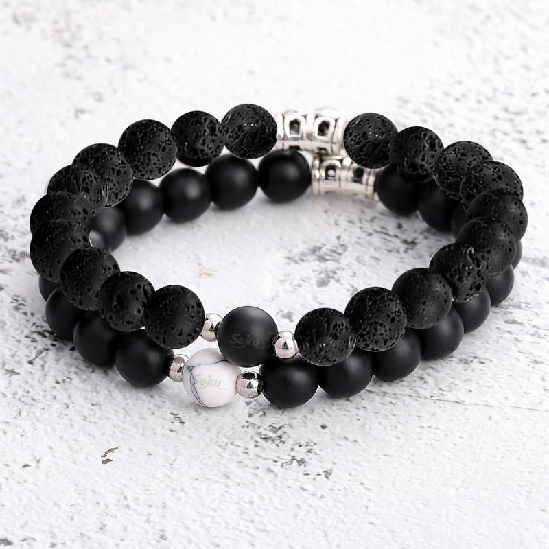 Pulseras Duo Pareja Piedra Iman Eterno Dije Personalizable