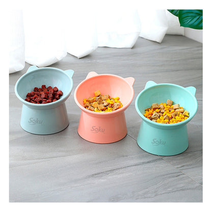 Soku Tazon Plato Para Gatos Perros Mascotas Kawaii Elevado