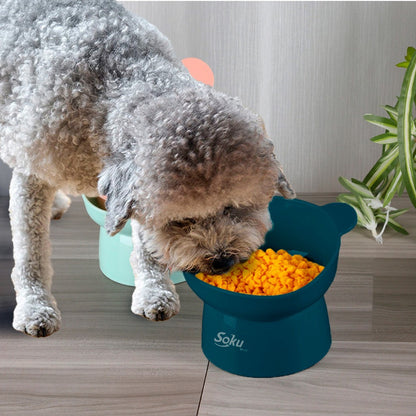 Soku Tazon Plato Para Gatos Perros Mascotas Kawaii Elevado